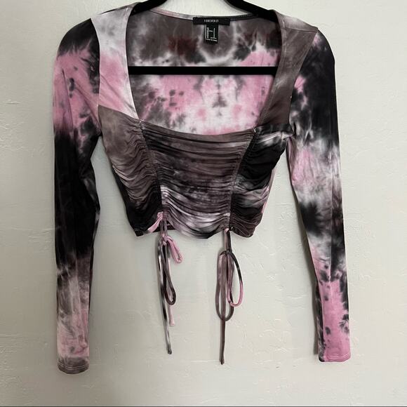 Forever 21 Tops - Forever 21 Tie Dye Cinched Crop Top